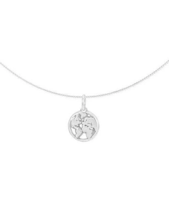 pakilia Silber Kette Weltkarte Fair-Trade und handmade