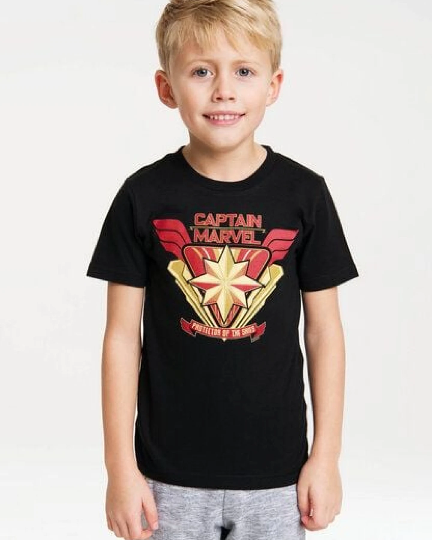 LOGOSH!RT Marvel - Captain Marvel - Protector of the Skies - Kinder Bio T-Shirt – Ansicht 3