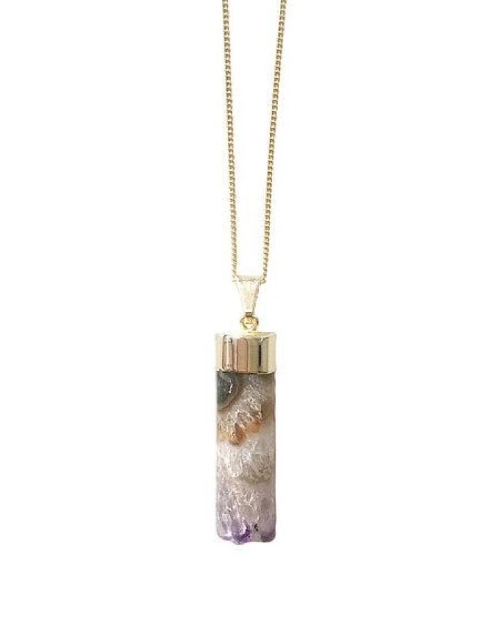 Crystal and Sage Little Spike - vergoldete Amethyst Halskette
