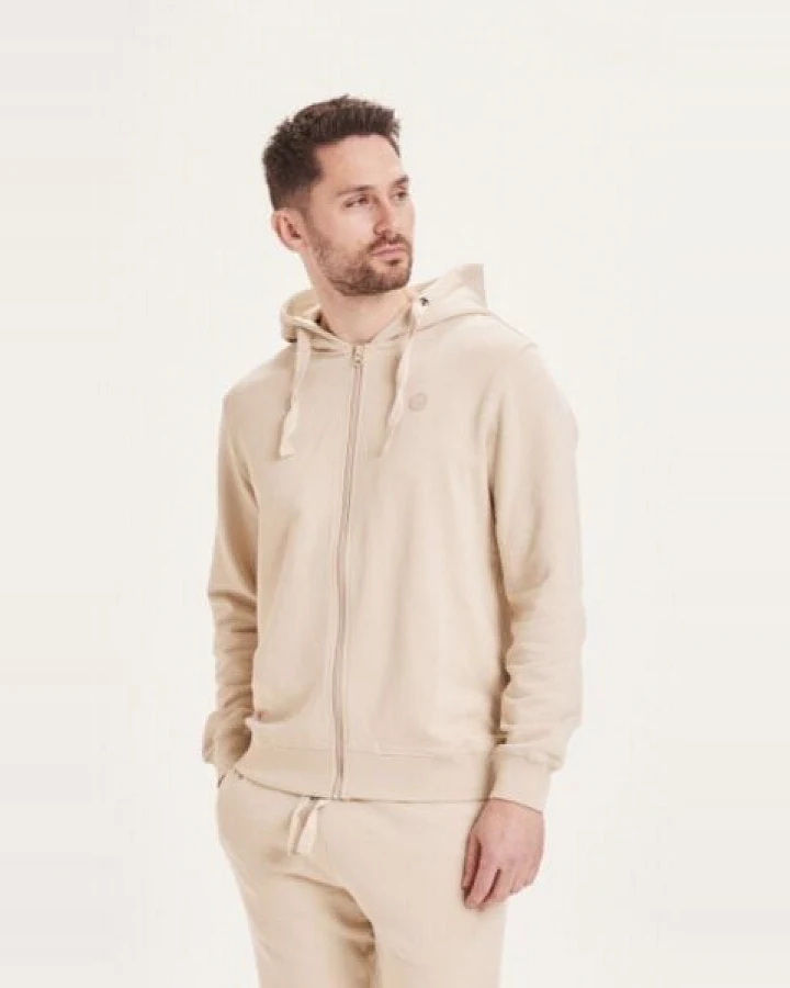 KnowledgeCotton Apparel Sweatjacke - Zip hood basic badge sweat- aus Biobaumwolle