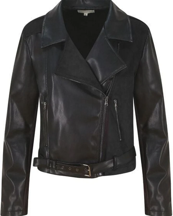 Will's Vegan Shop Moto Jacke Schwarz Vegan Nappa Damen