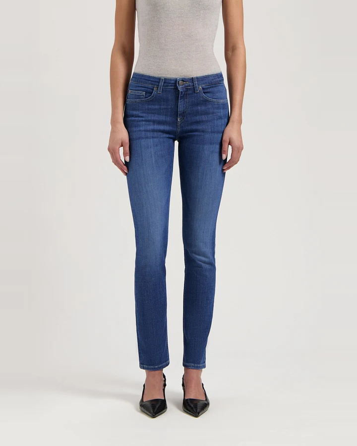 MUD Jeans Damen vegan Jeans Low Slim Faye Stone Indigo