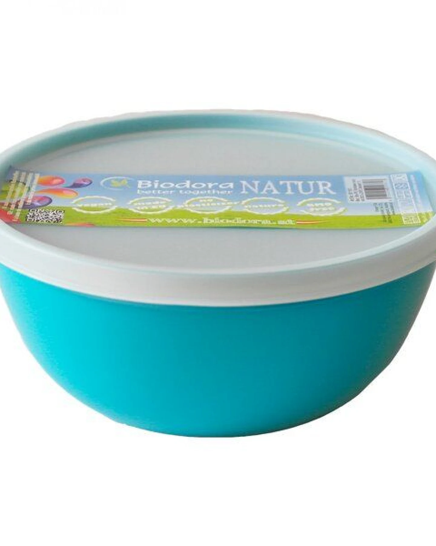 Biodora Bio-PE Schüssel mit Deckel (0,5 l) – Einzeln oder im 3er-Set – Biokunststoff auf Stärkebasis – Made in EU – Ansicht 2