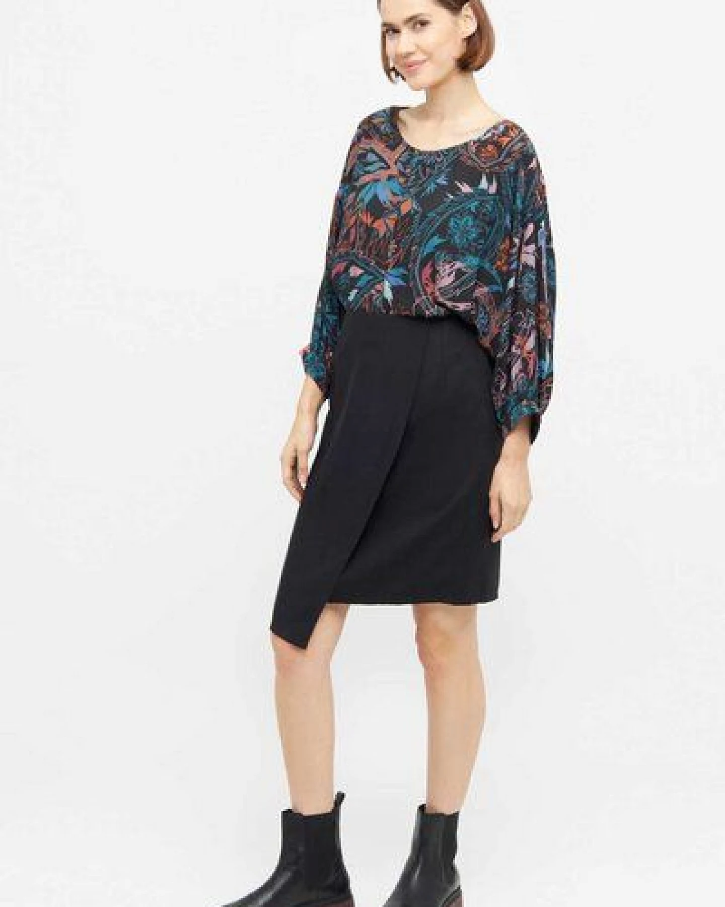 WiDDA berlin schwarzer Wickelrock “Rulo” aus Tencel – Ansicht 3