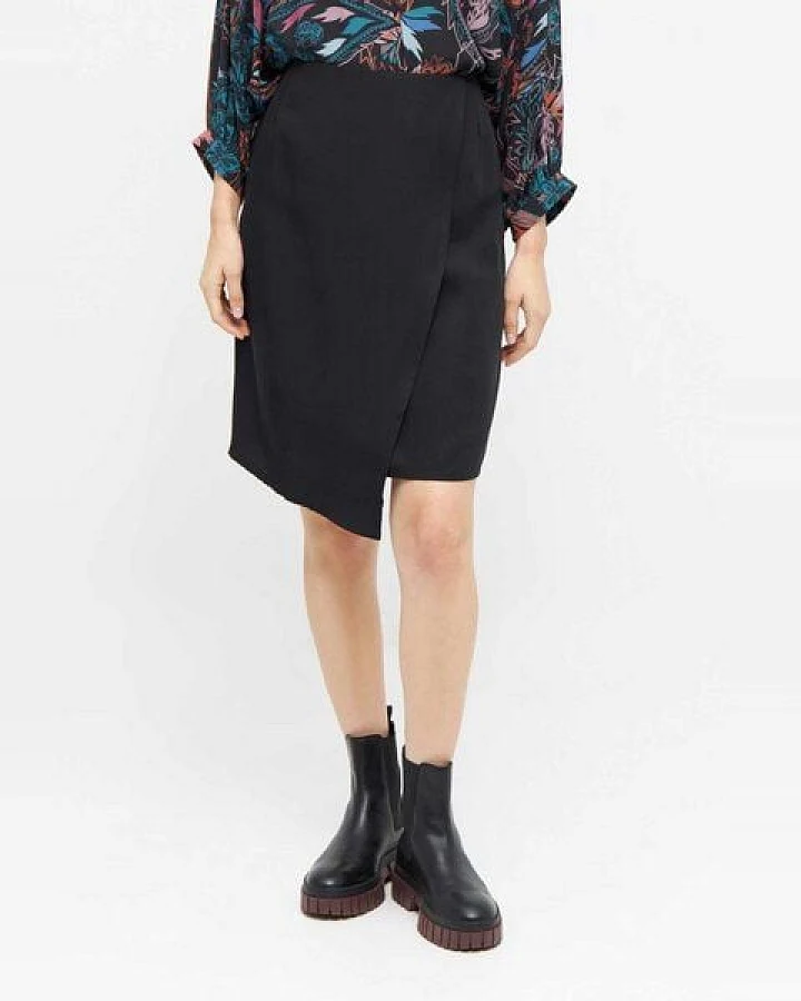 WiDDA berlin schwarzer Wickelrock “Rulo” aus Tencel