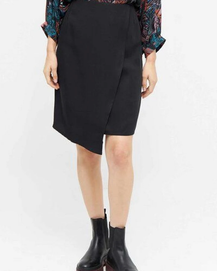 WiDDA berlin schwarzer Wickelrock “Rulo” aus Tencel