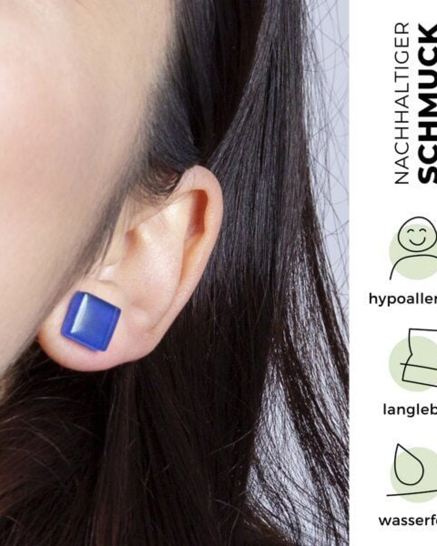 ALEXASCHA Minimalistische Ohrstecker, klein, aus Glas – Ansicht 3