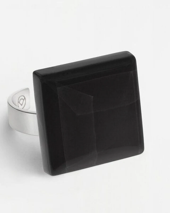 ALEXASCHA Geometrischer Statement Ring aus Glas