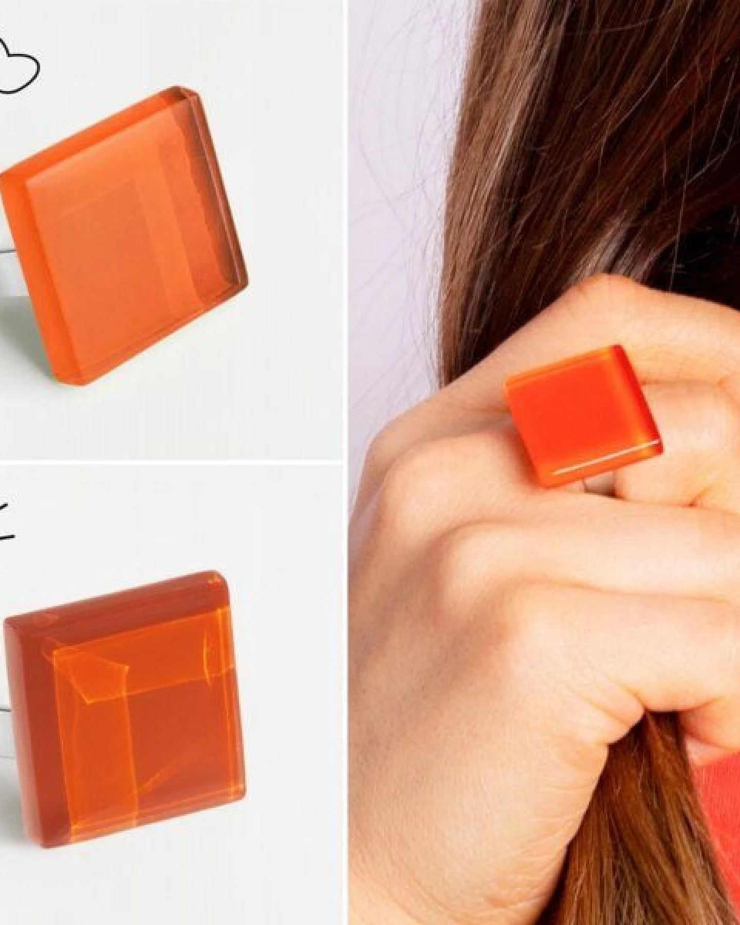 ALEXASCHA Geometrischer Statement Ring aus Glas – Ansicht 4