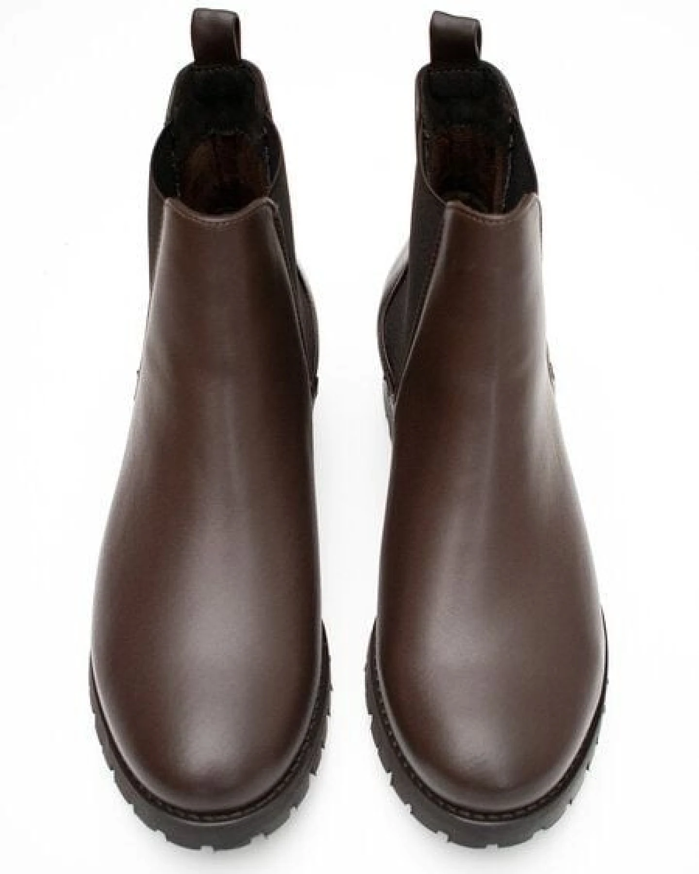 Will's Vegan Shop Luxe Tiefer Schritt Chelsea-Stiefel Dunkelbraun Frauen – Ansicht 2