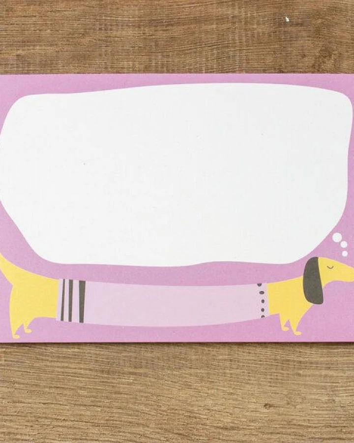 Bow & Hummingbird Notizblock Dreaming Dachshund