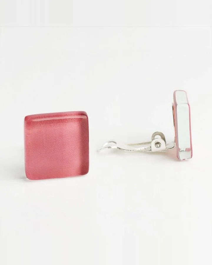 ALEXASCHA Minimalistische Ohrclips aus Glas