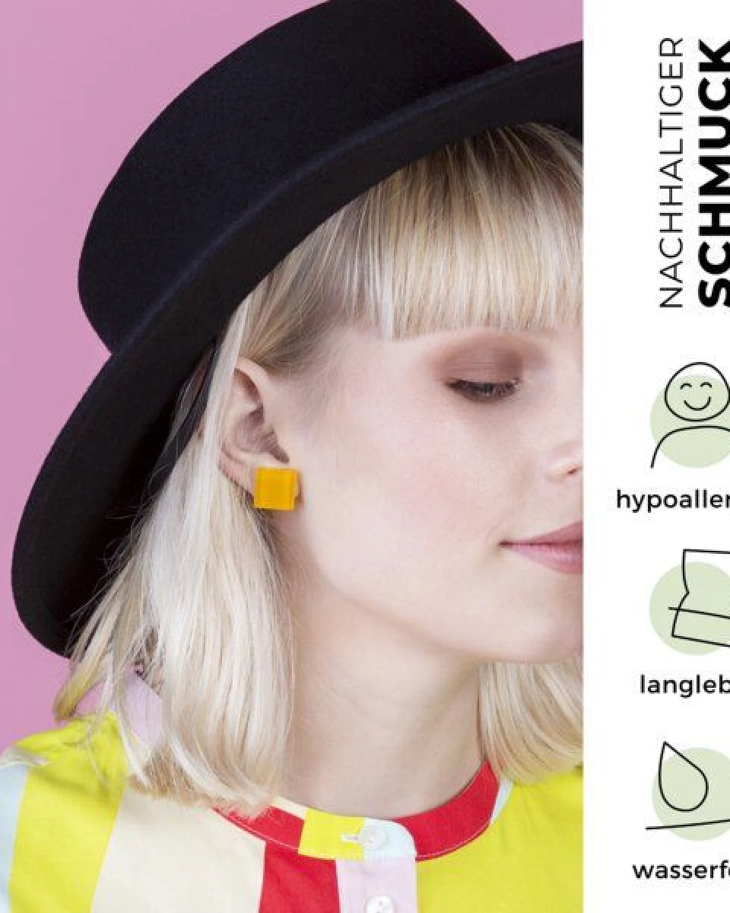 ALEXASCHA Minimalistische Ohrclips aus Glas – Ansicht 3