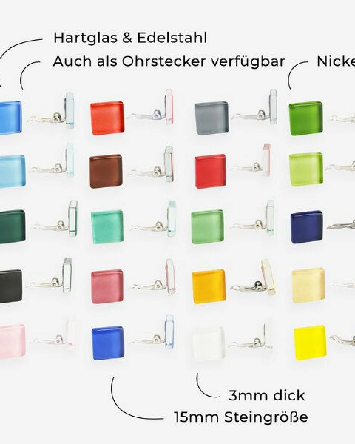 ALEXASCHA Minimalistische Ohrclips aus Glas – Ansicht 4