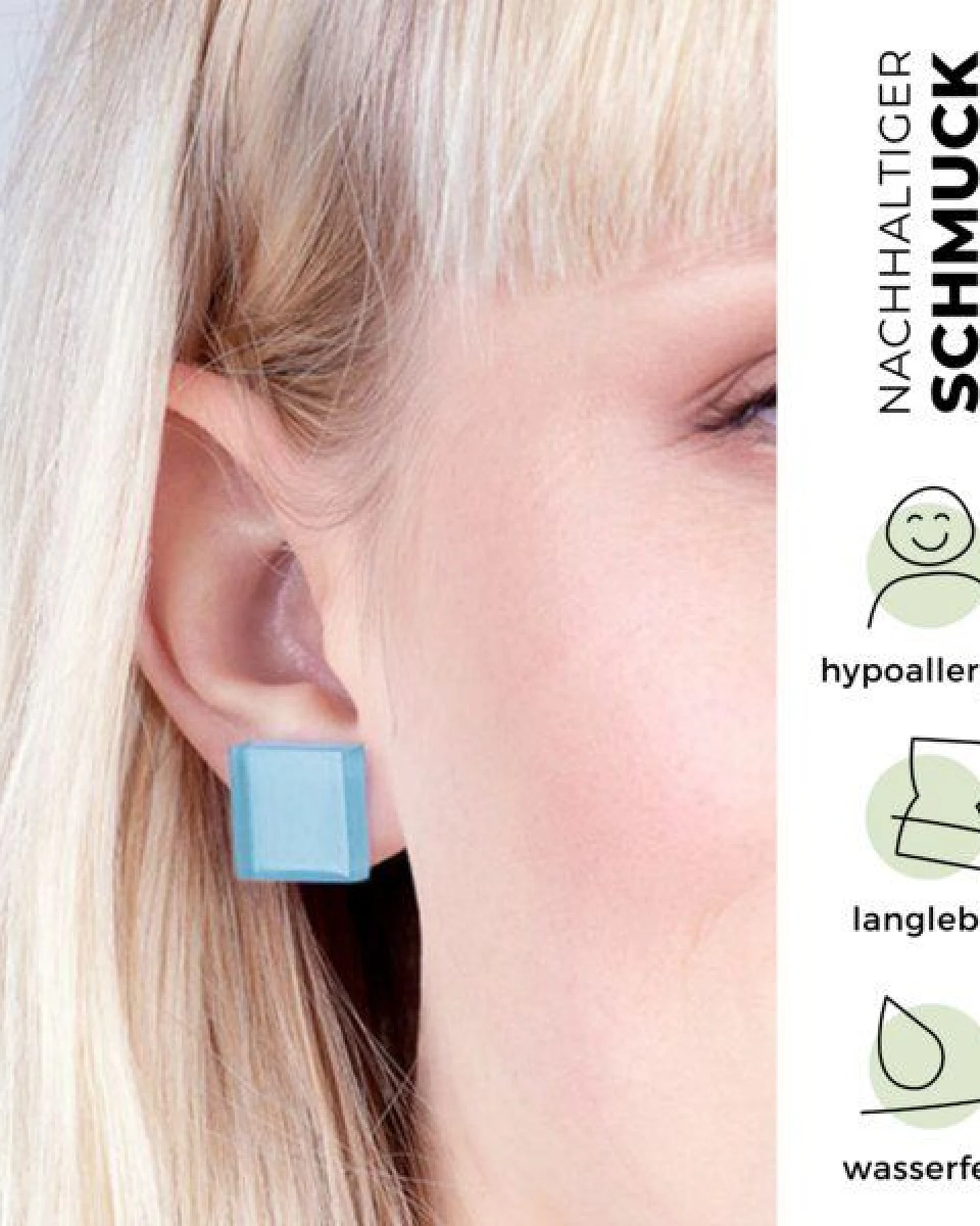 ALEXASCHA Minimalistische Ohrclips aus Glas – Ansicht 3