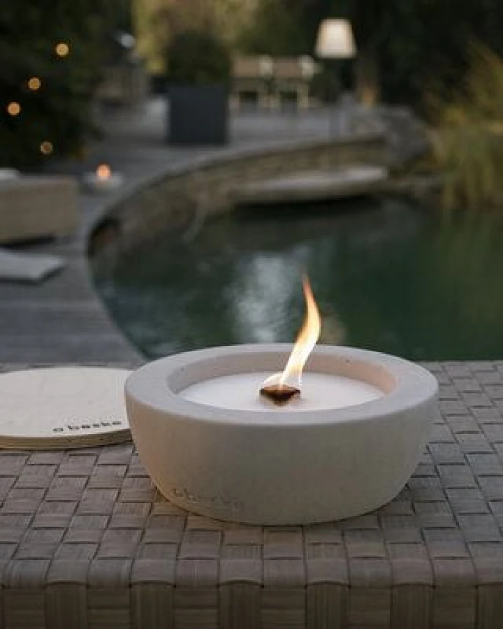 Betonfeuer® Beske-Manufaktur 'Savo Ø24cm, schmaler Rand' Dauerdocht