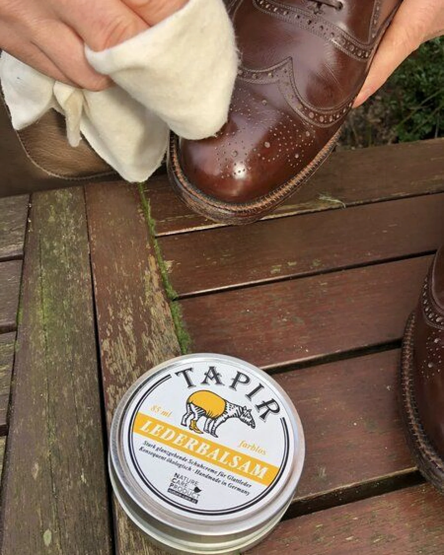 Tapir Schuh- und Lederpflege Tapir Lederbalsam - das Hochglanzwachs für Glattlederschuhe – Ansicht 2