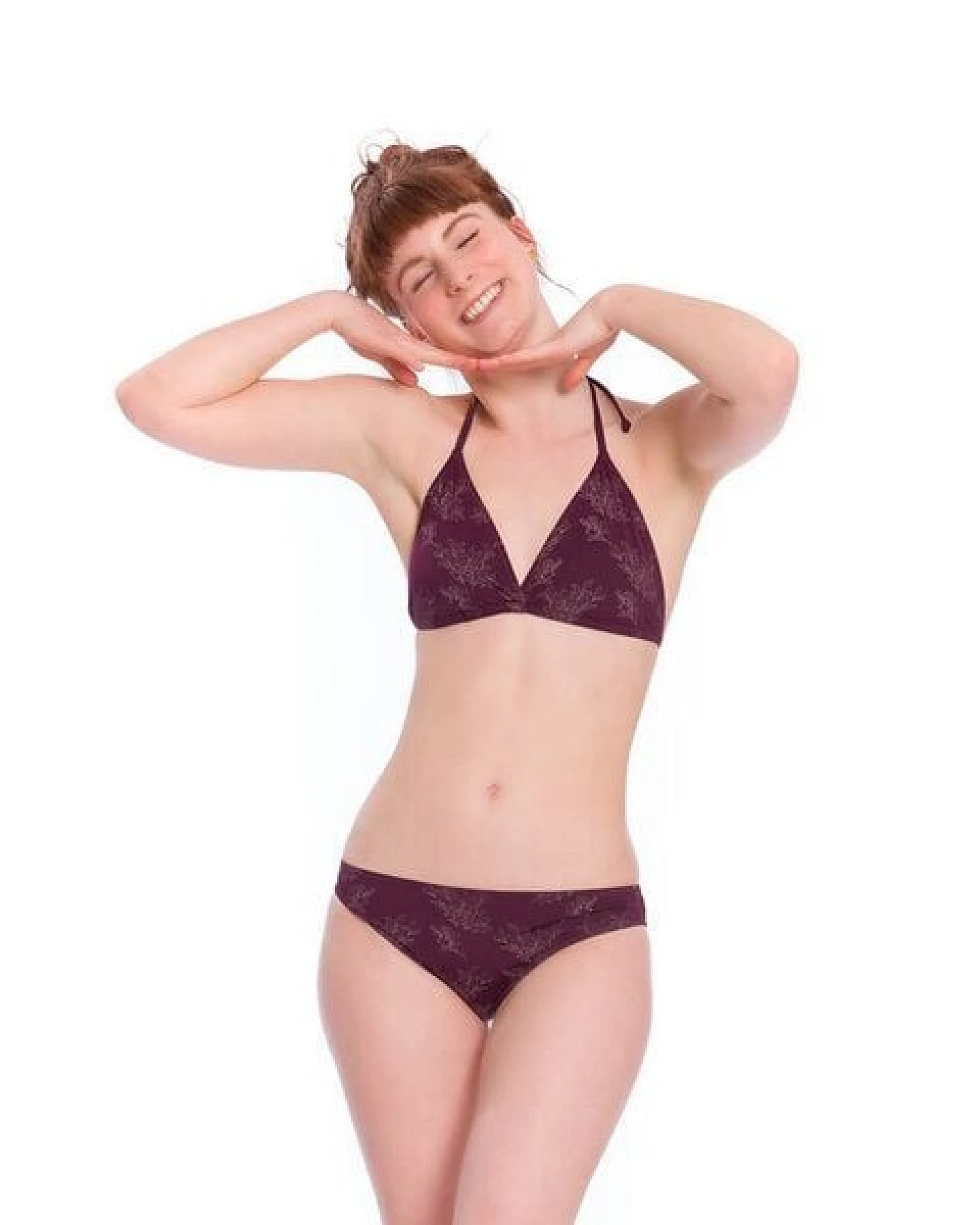 bleed Triangle ECONYL® Bikini Hose Dunkellila – Ansicht 2