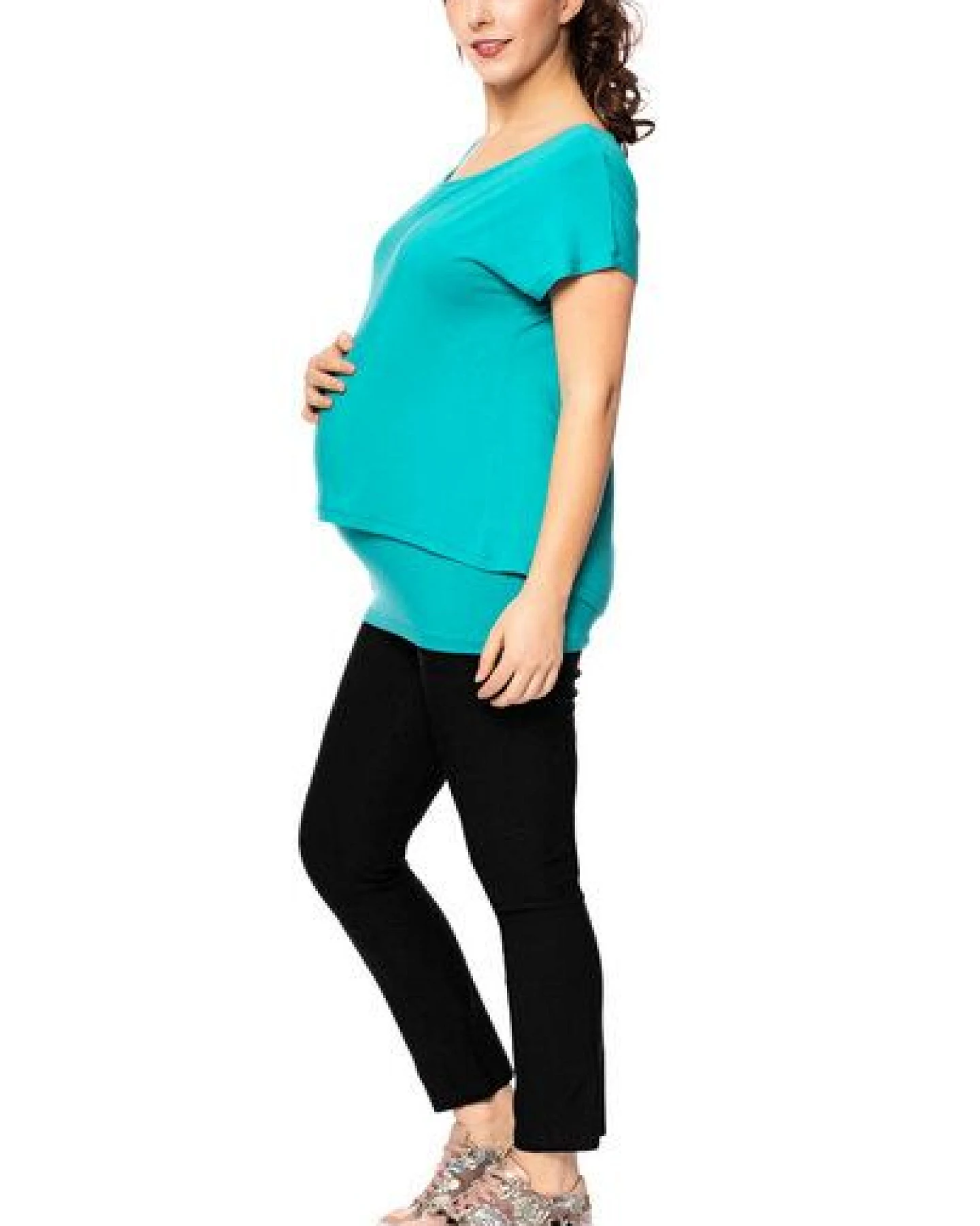 Milchshake APRIL Zweilagiges Umstands- und Stillshirt aus TENCEL Modal – Ansicht 2