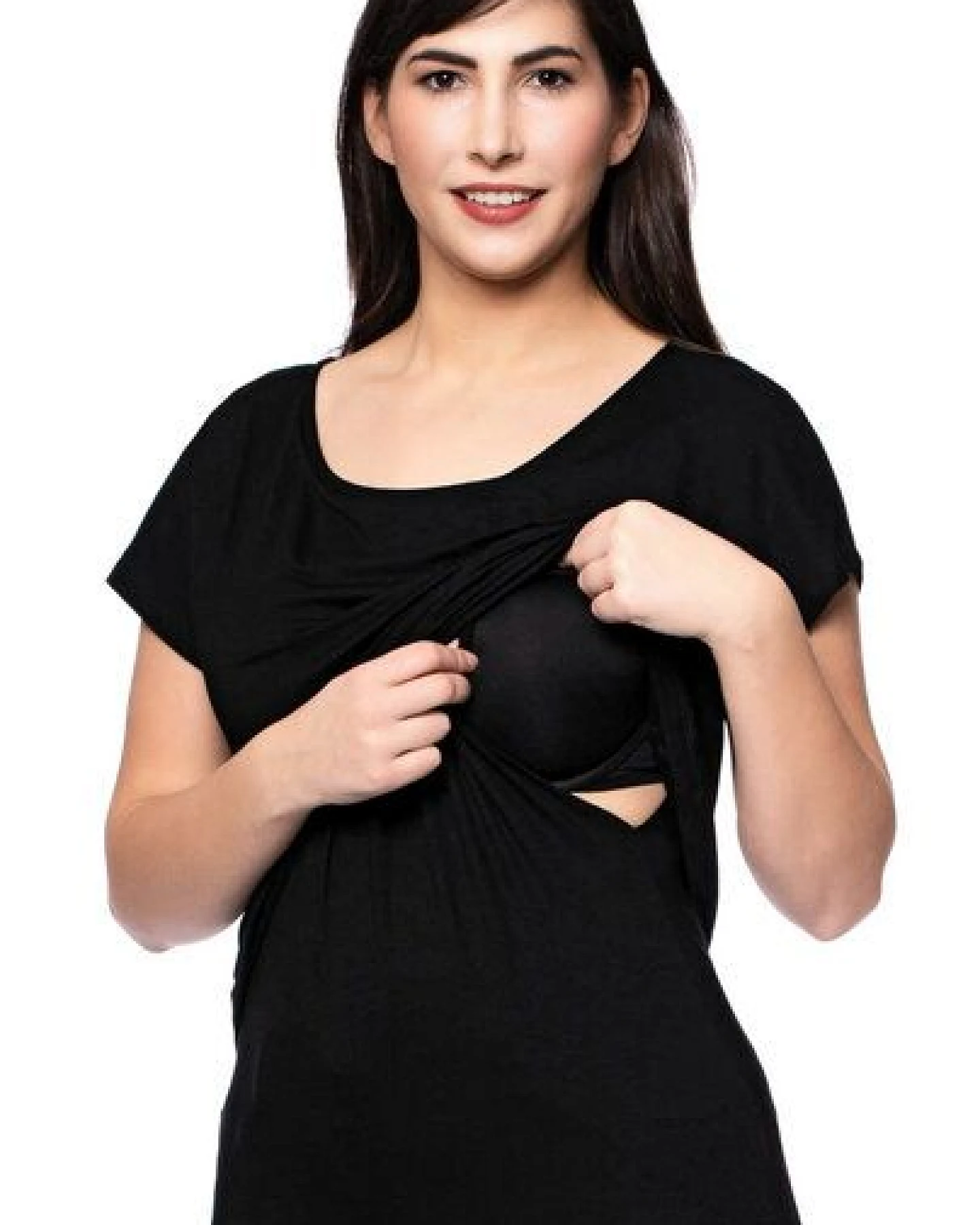 Milchshake APRIL Zweilagiges Umstands- und Stillshirt aus TENCEL Modal – Ansicht 3