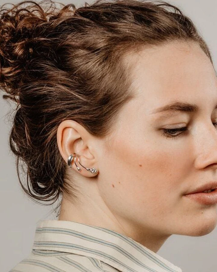 Nella & Sina Ohrringe von Nella Earcuffs - Große Sina mit Kristall