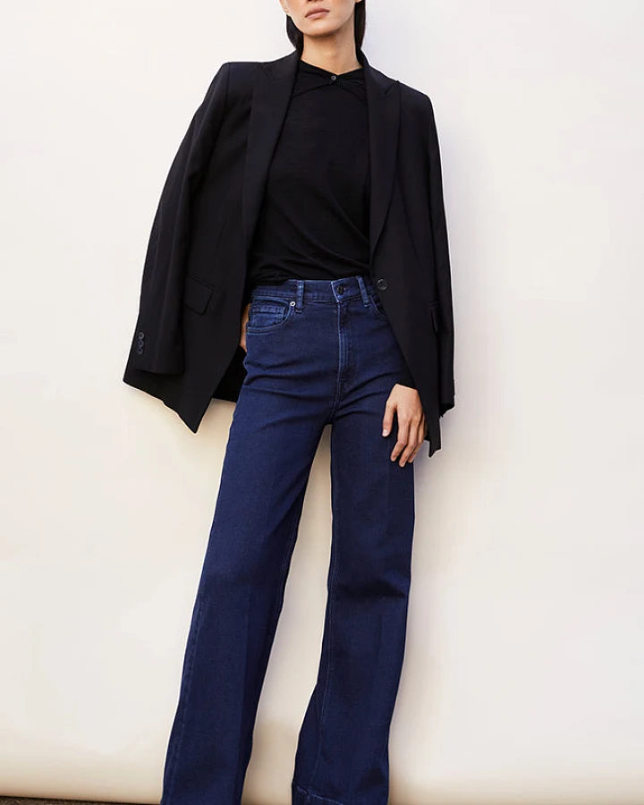 ARMEDANGELS Damen vegan Jeans Weites Bein Murliaa Polar Dunkelblau
