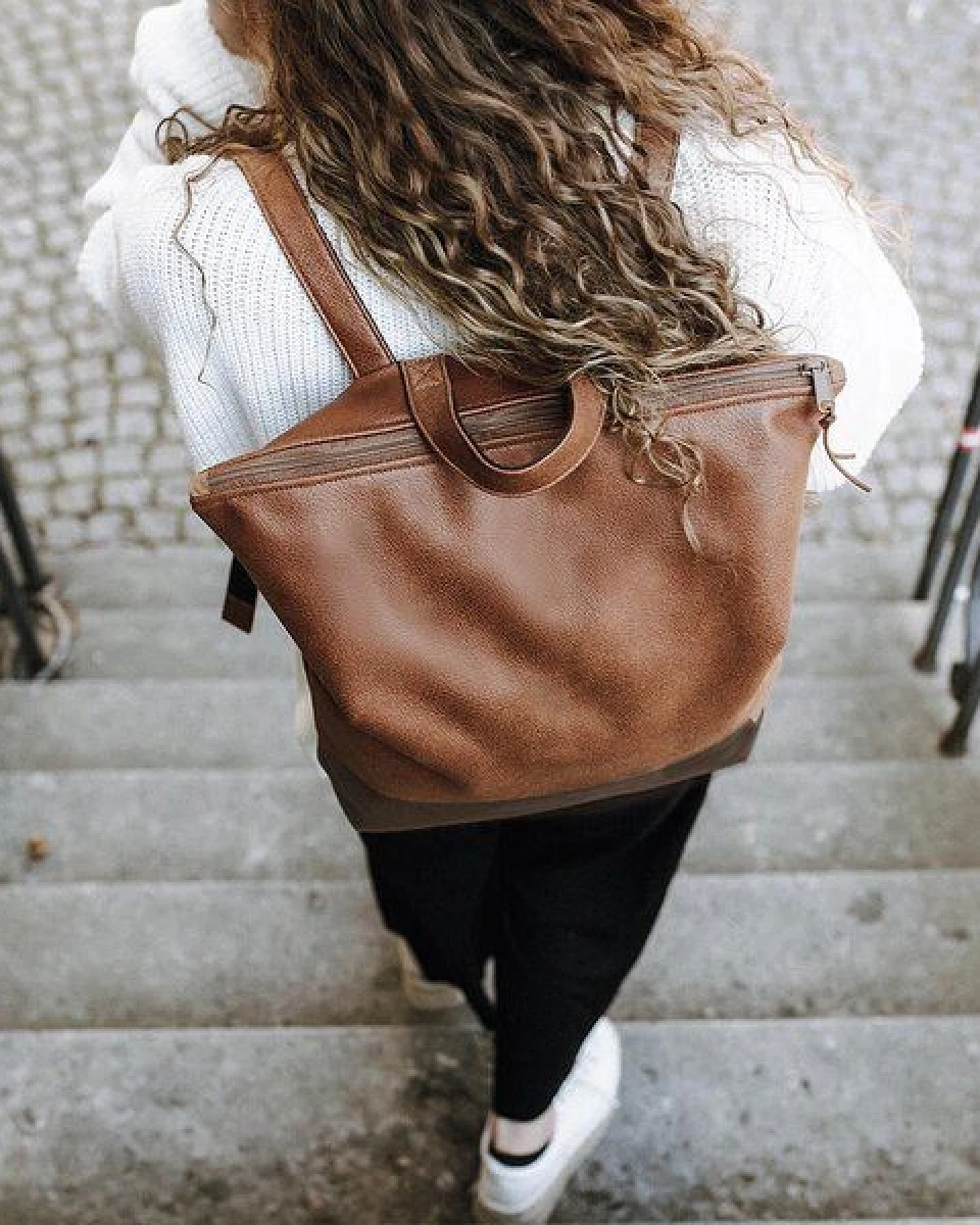 BOWLEANIES TASCHEN Rucksack aus Lederfaserstoff – Ansicht 2