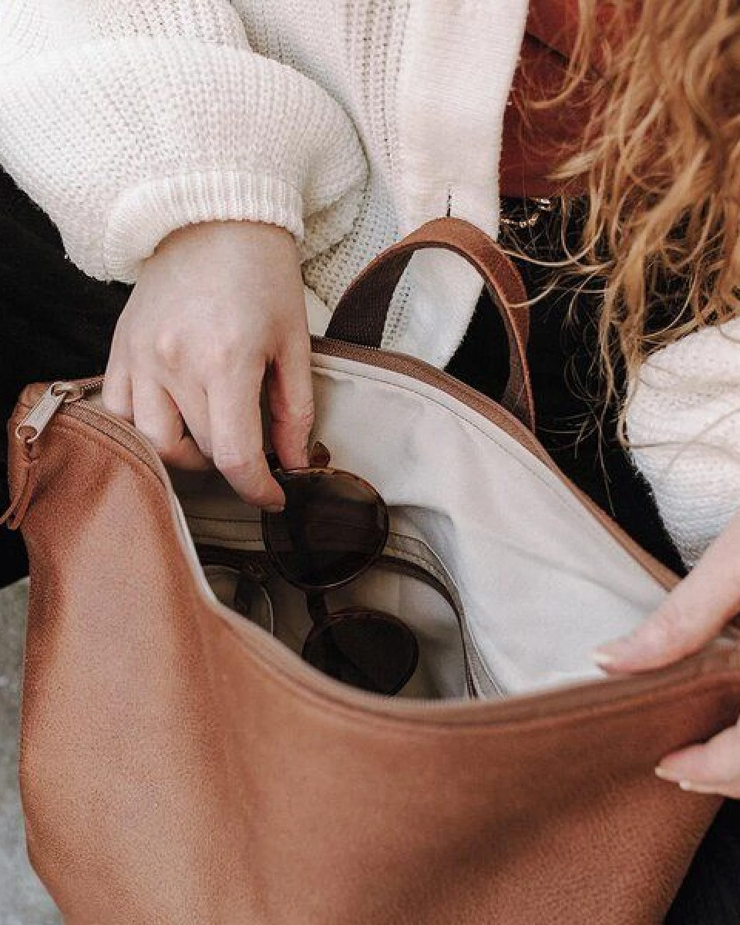 BOWLEANIES TASCHEN Rucksack aus Lederfaserstoff – Ansicht 3