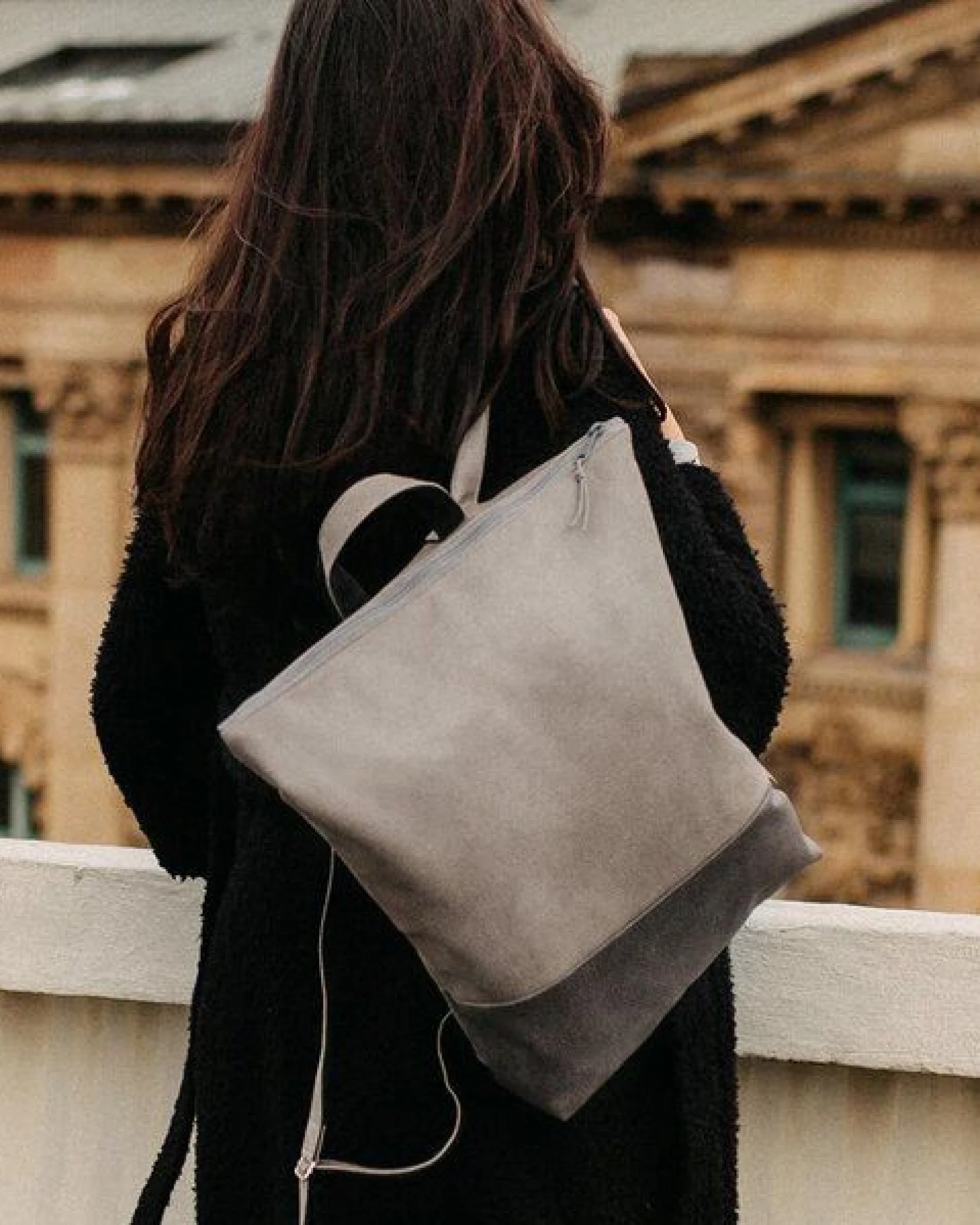 BOWLEANIES TASCHEN Rucksack aus Lederfaserstoff – Ansicht 2