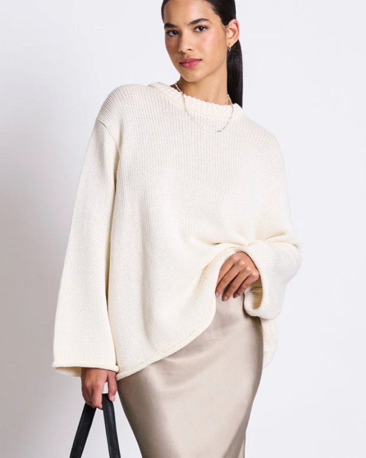 JAN 'N JUNE Damen vegan Pullover Sona Cremefarben