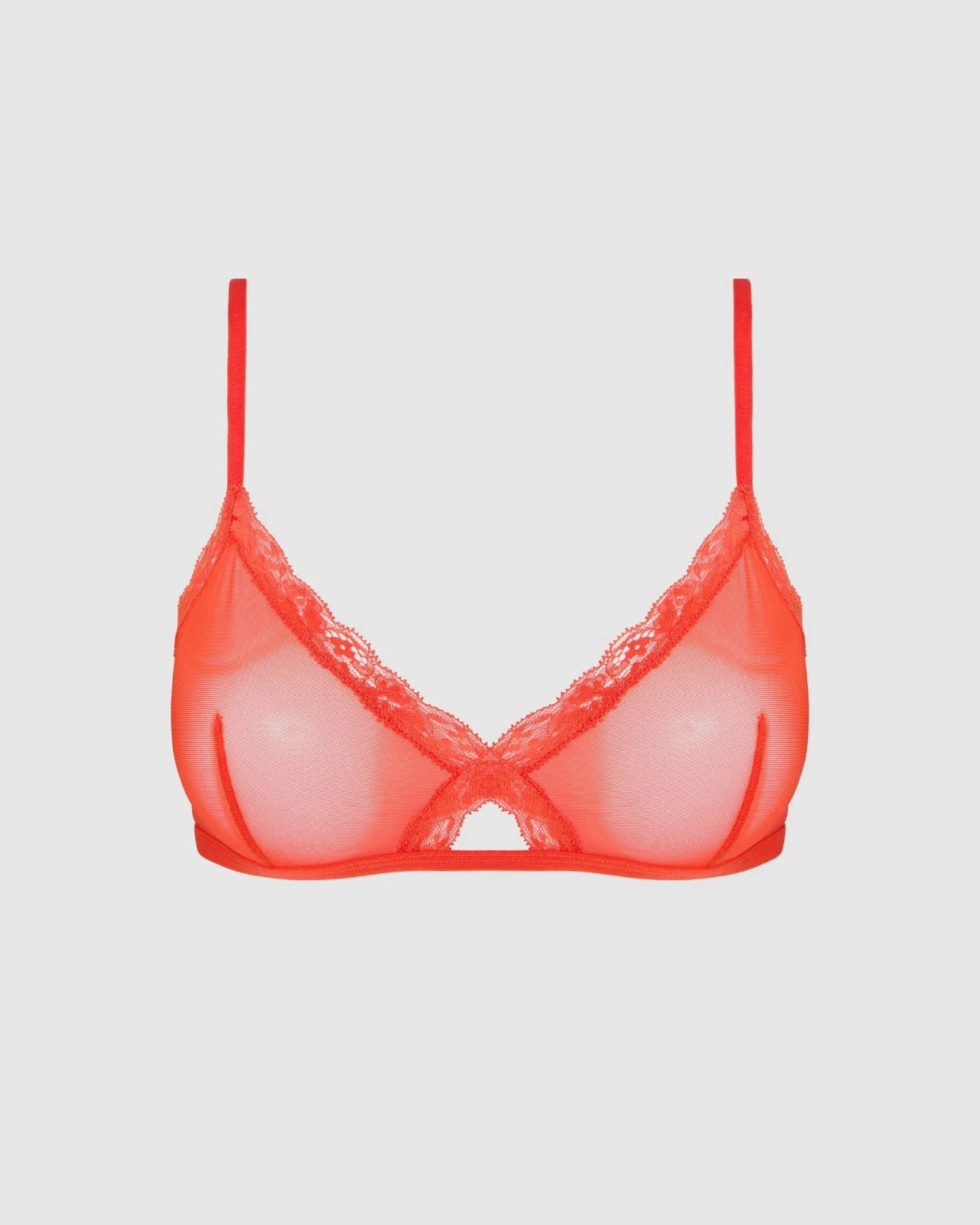Understatement Damen vegan Bralette Mesh Triangle Feurig Rot – Ansicht 2