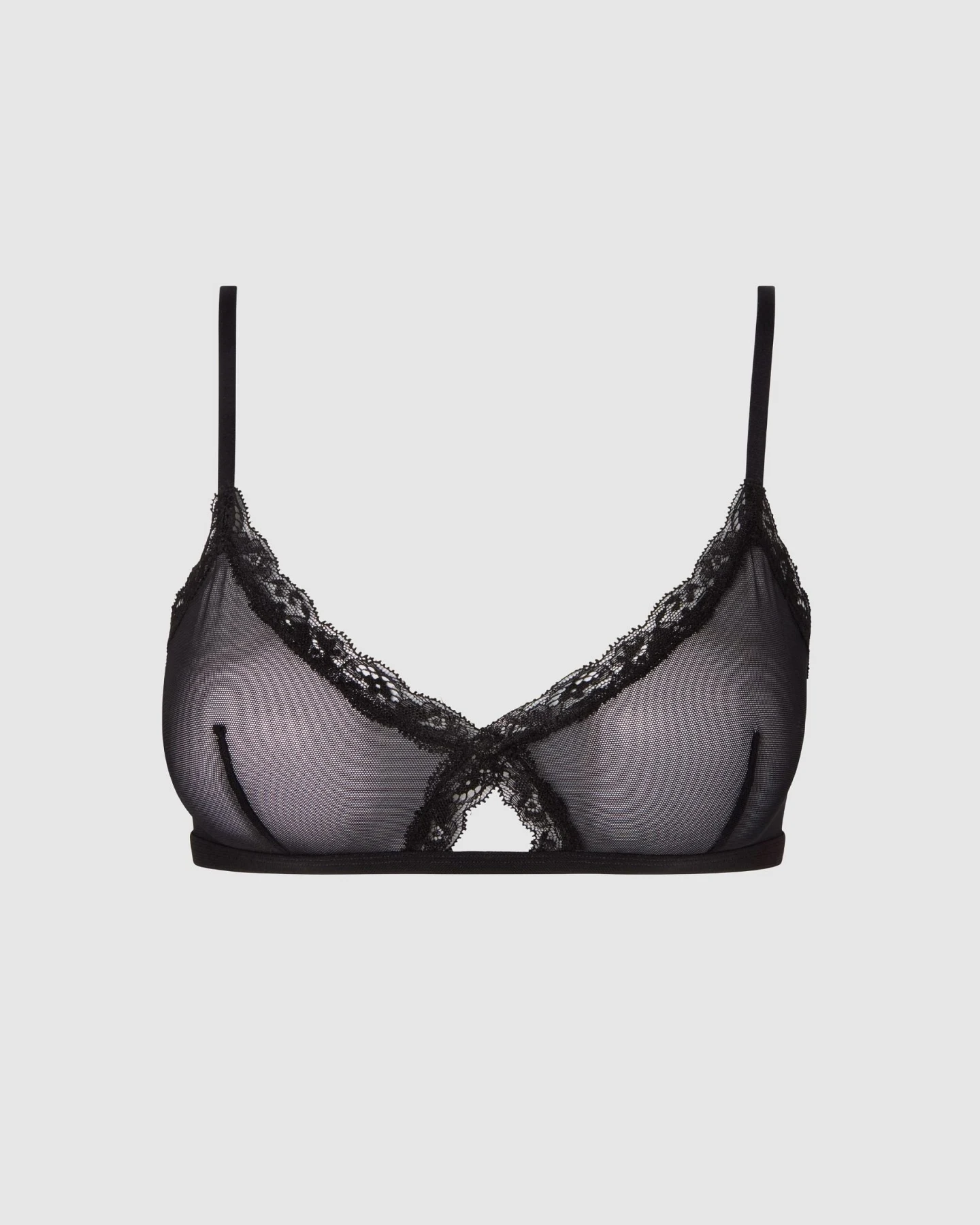 Understatement Damen vegan Bralette Mesh Triangel Schwarz – Ansicht 2