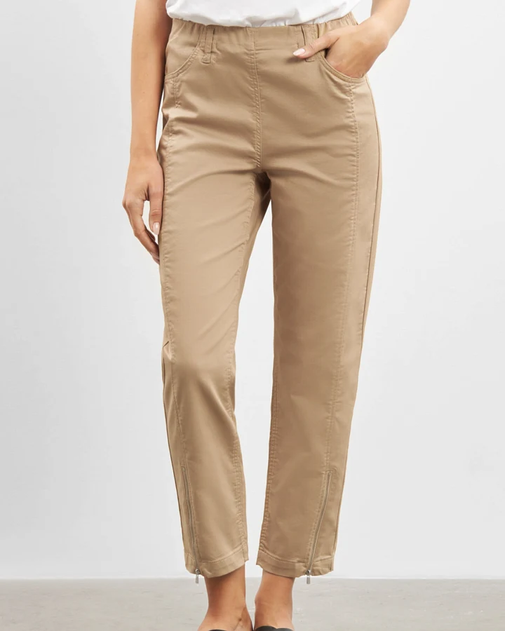 LAURIE Damen vegan Hose Regular Crop Piper Caffe Latte