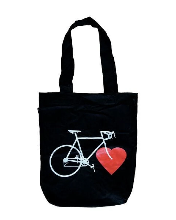 nicegreenstuff BIKE LOVE Stoffbeutel schwarz
