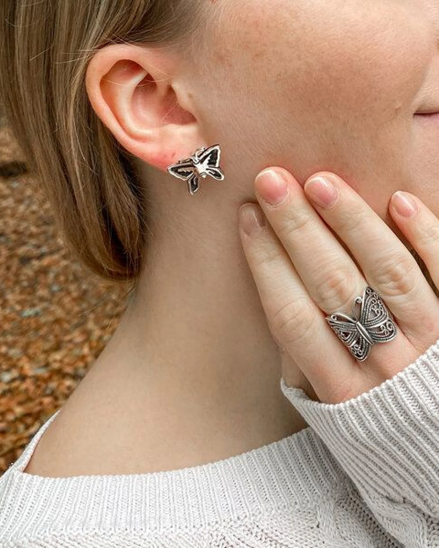 pakilia Silber Ring Schmetterling Fair-Trade und handmade – Ansicht 2