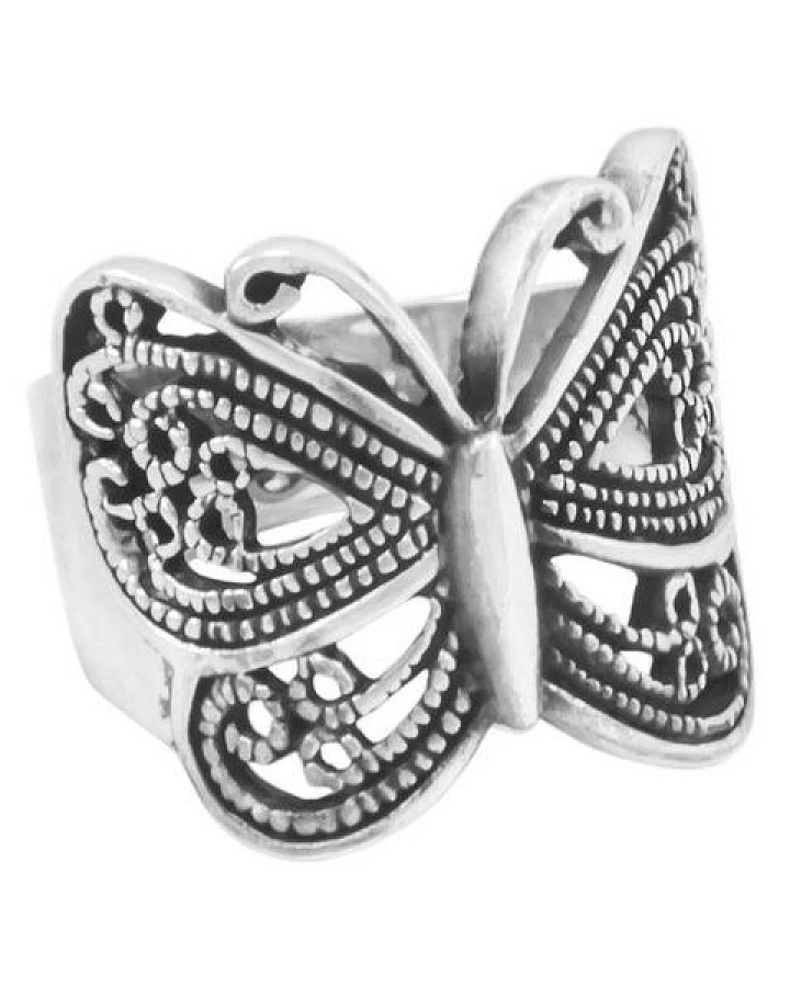 pakilia Silber Ring Schmetterling Fair-Trade und handmade