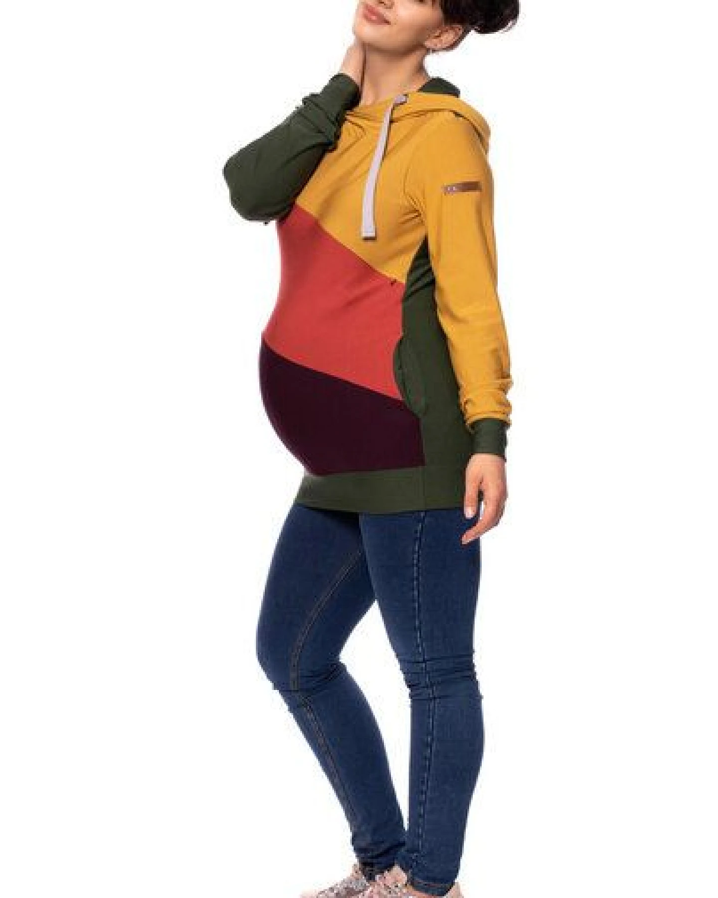 Milchshake LILAN warmer Umstands- und Stillpullover Hoodie aus softer Bio Baumwolle – Ansicht 2