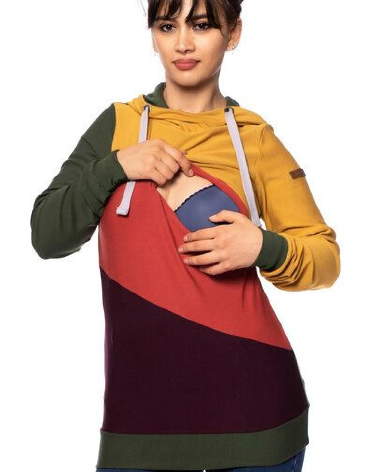 Milchshake LILAN warmer Umstands- und Stillpullover Hoodie aus softer Bio Baumwolle – Ansicht 4