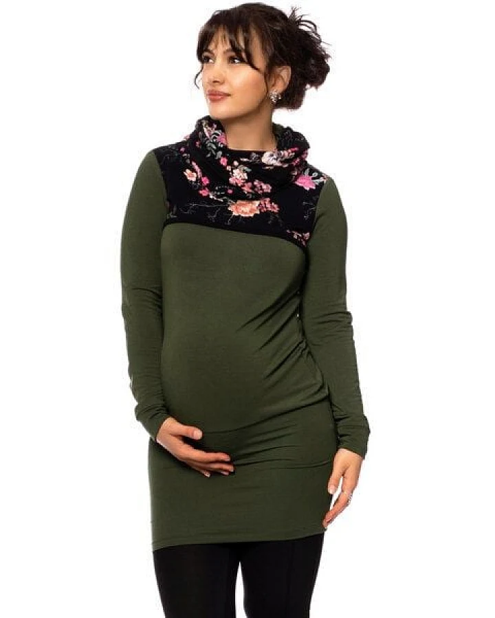 Milchshake LEXI warmes Umstands- und Stillkleid Sweatkleid mit Rollkragen