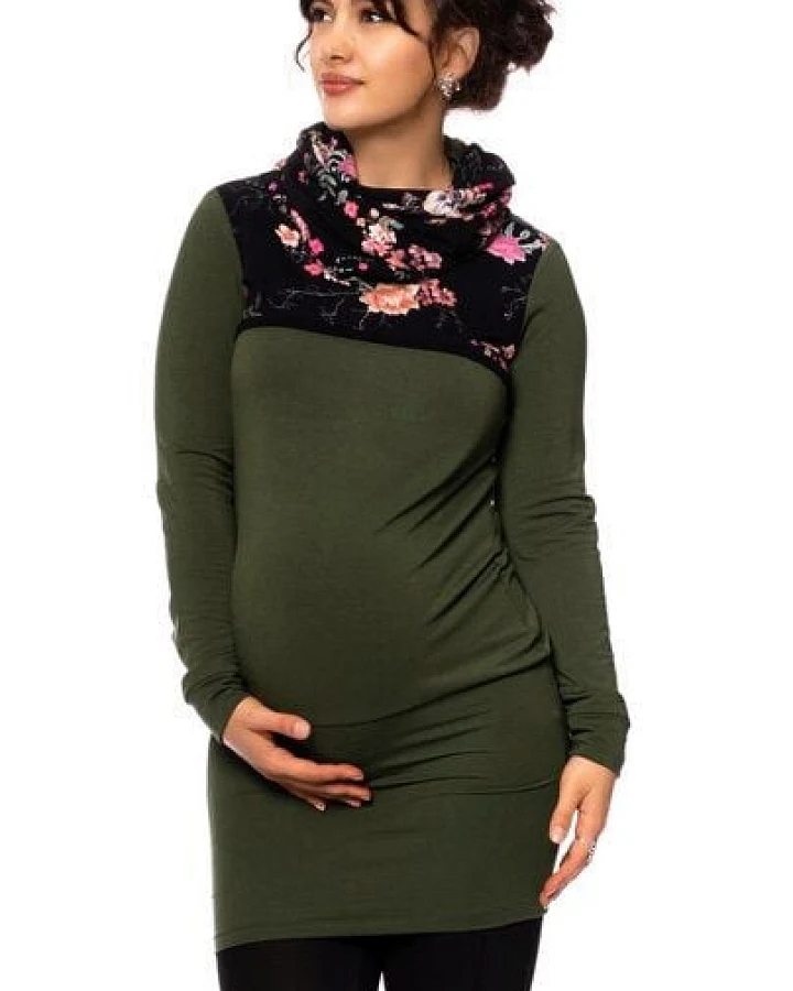 Milchshake LEXI warmes Umstands- und Stillkleid Sweatkleid mit Rollkragen