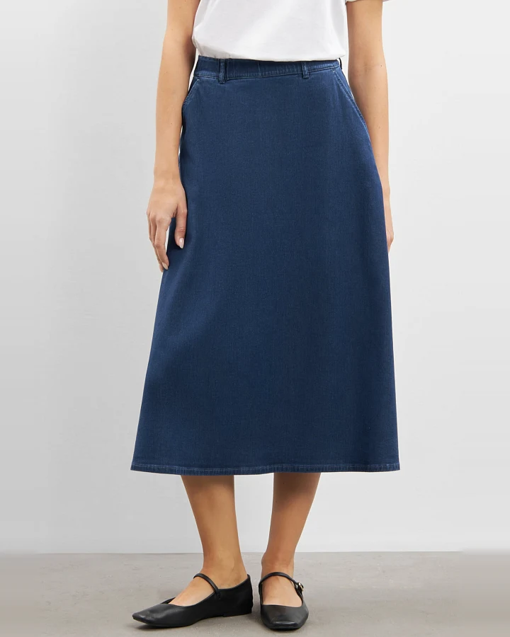 LAURIE Damen vegan Rock Asta Medium Blue Denim