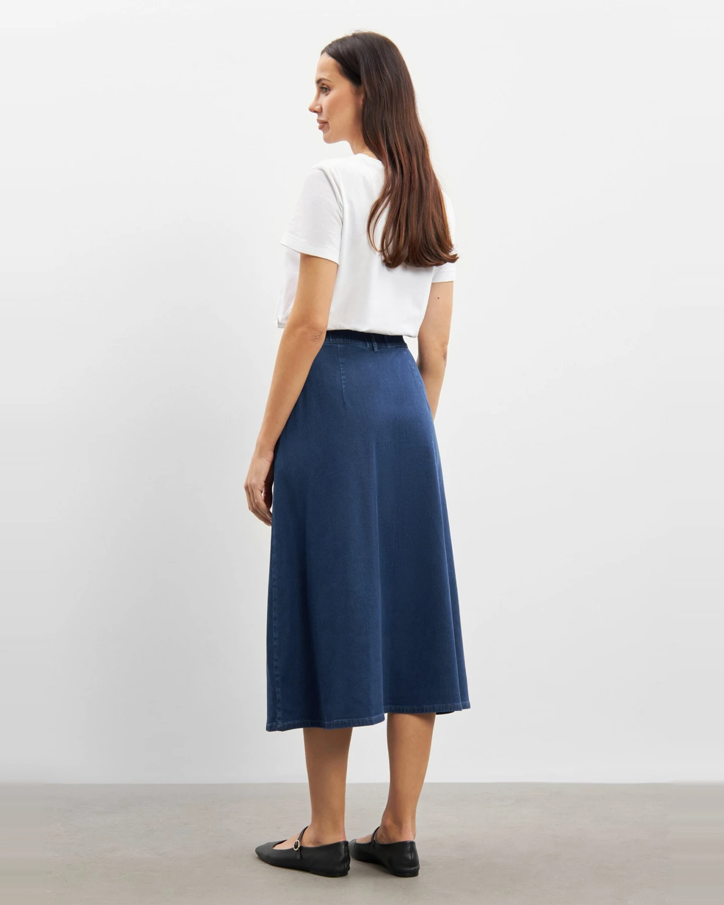 LAURIE Damen vegan Rock Asta Medium Blue Denim – Ansicht 2