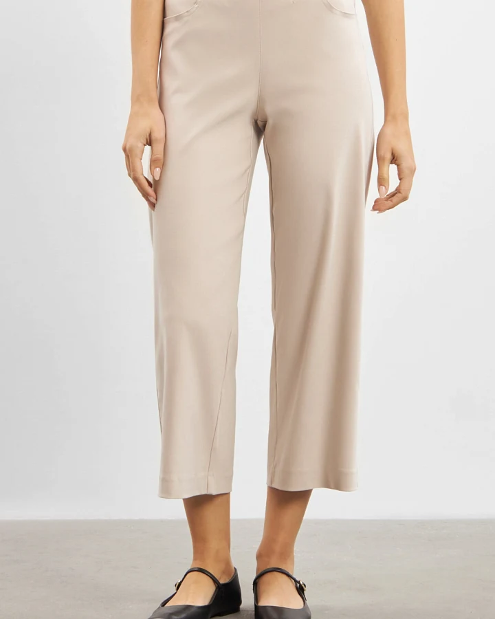 LAURIE Damen vegan Lose Crop-Hose Donna Grey Sand