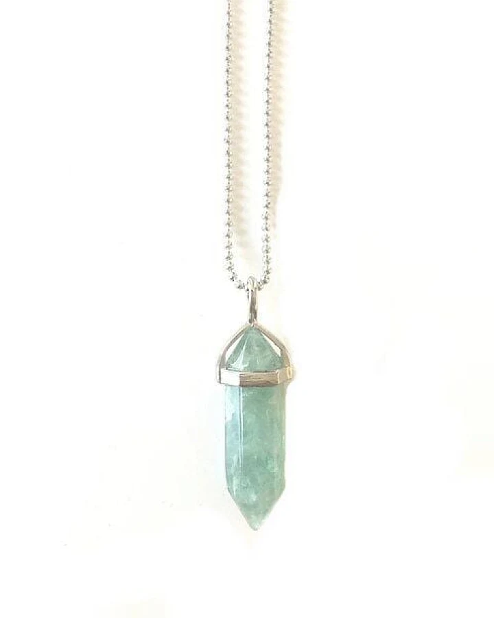 Crystal and Sage Fluorit Pendel Edelsteinkette