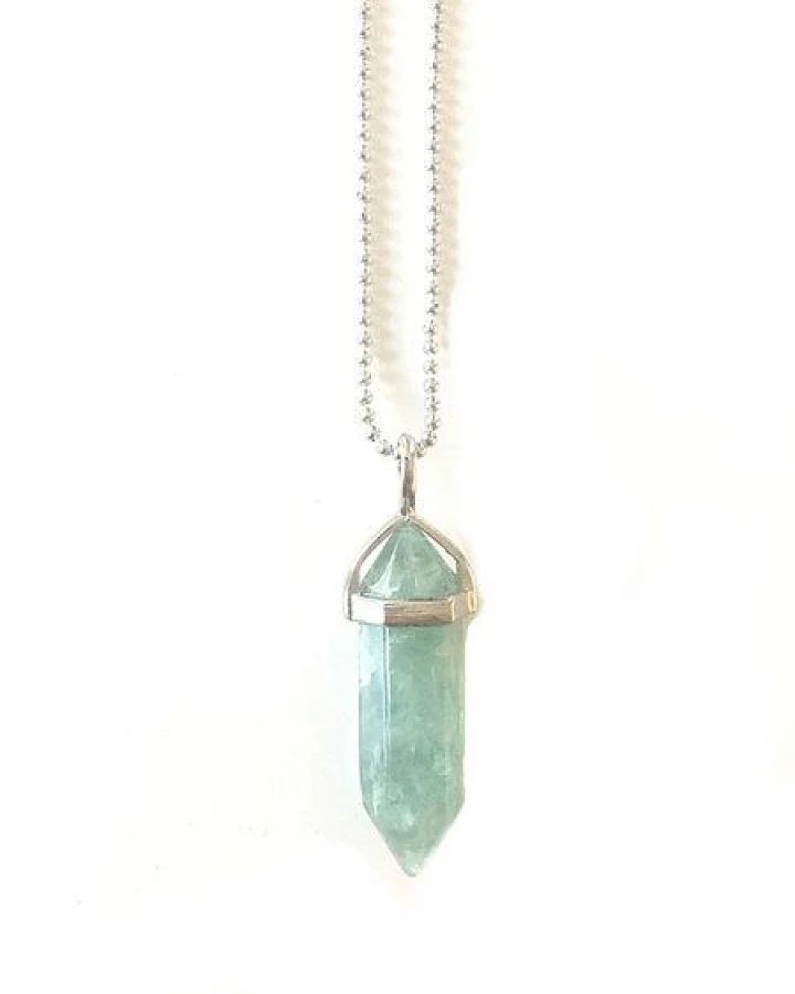 Crystal and Sage Fluorit Pendel Edelsteinkette