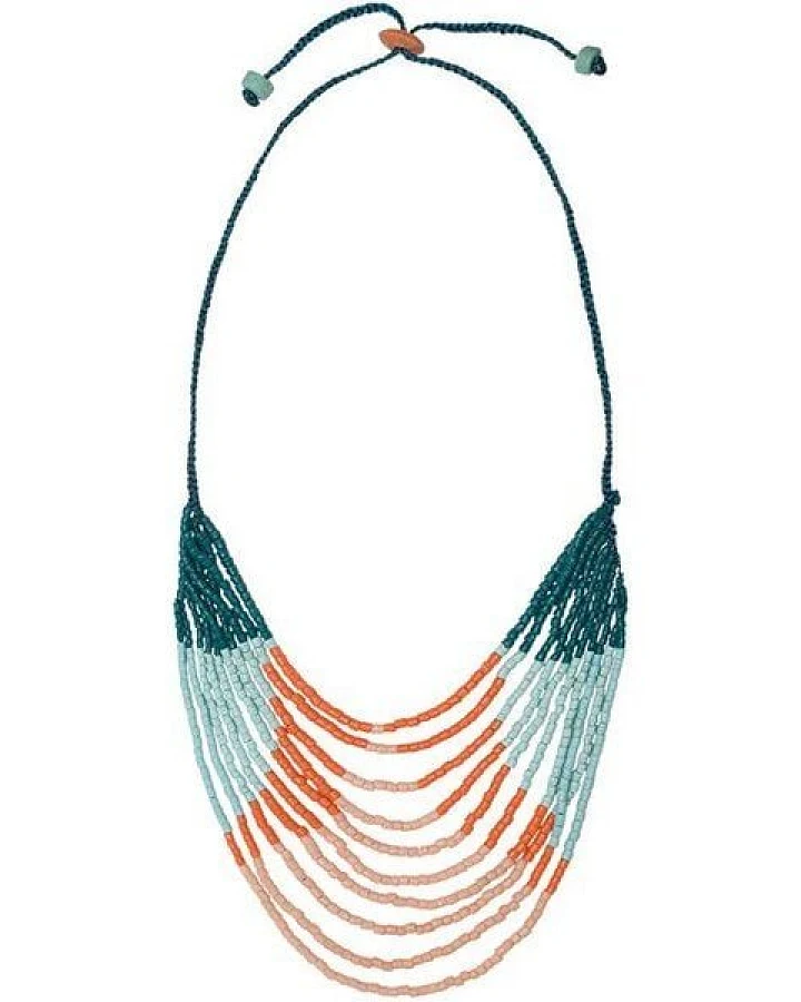 Upcycling Halskette Afrika - Namib Multi & Azonto Melon - Glasperlen - Global Mamas