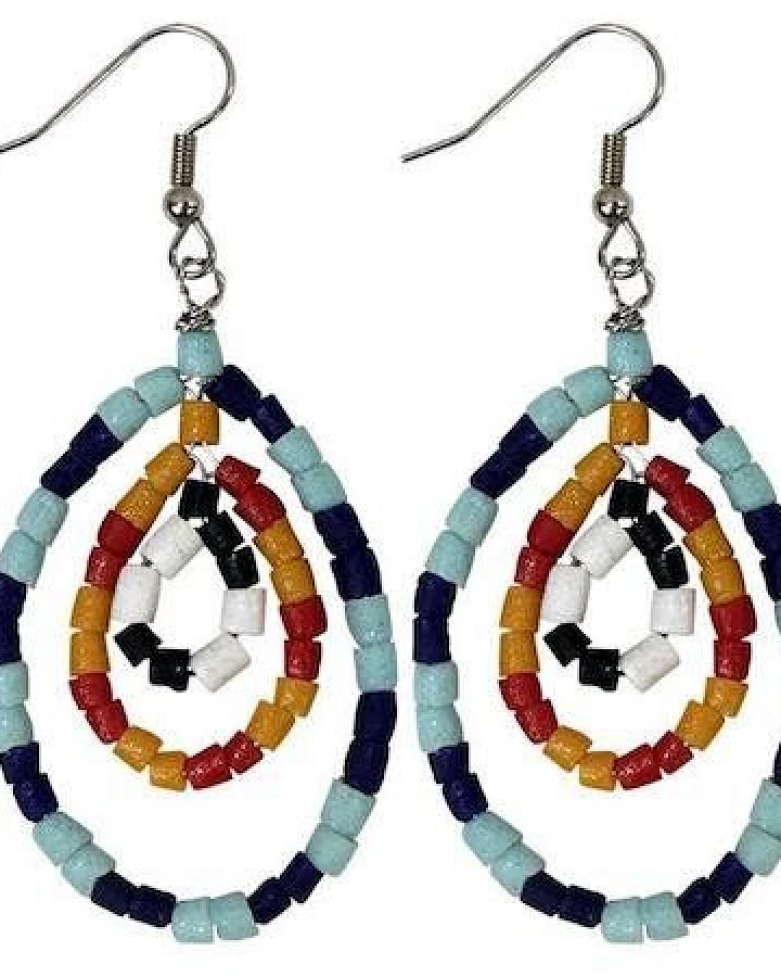 Global Mamas Upcycling Ohrringe Afrika - Namib Multi & Azonto Melon - Glasperlen