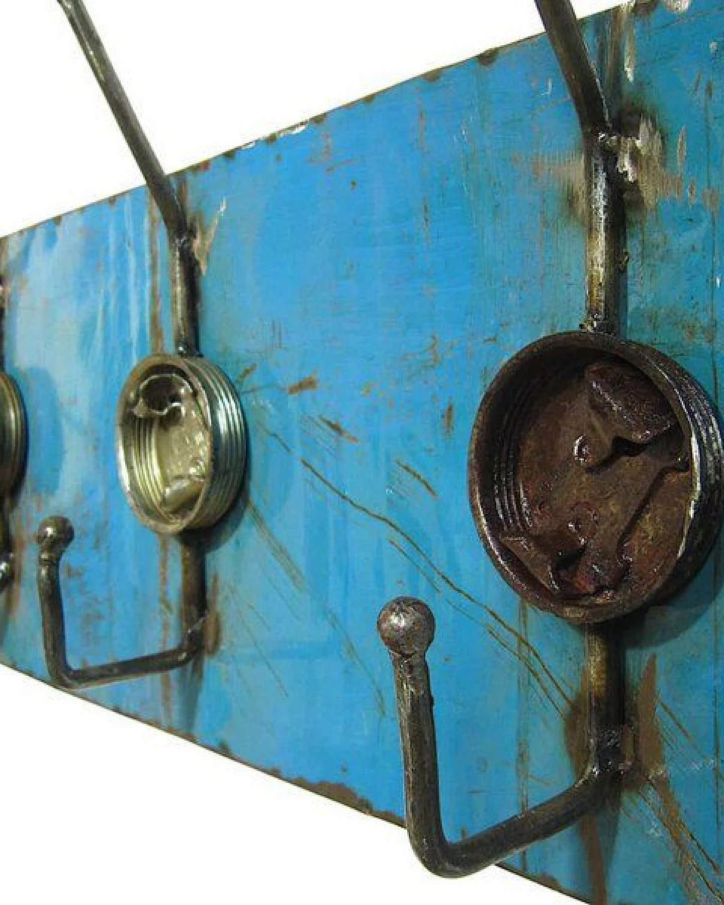 Moogoo Creative Africa Upcycling Ölfass Garderobe - 5fach - Gelb & Schwarz - 90cm – Ansicht 2