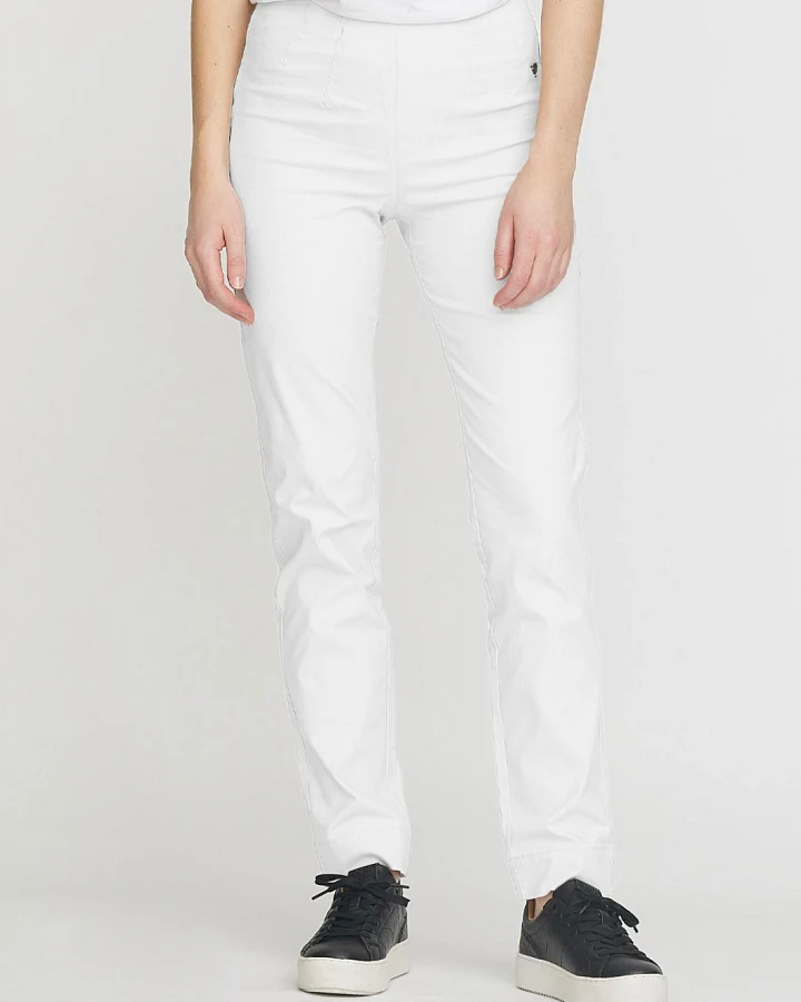 LAURIE Damen vegan Hose Regular Betty Ml Weiß
