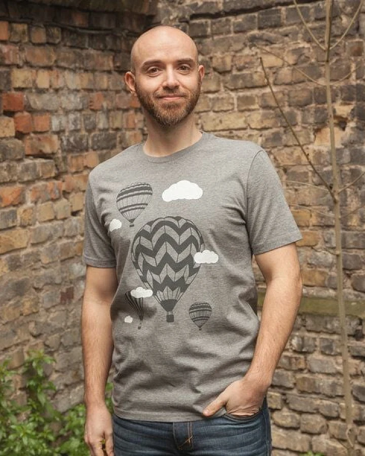 päfjes Heißluftballons & Wolken - Fair Wear Männer T-Shirt - Heather Grey